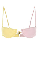 Reina Olga Two Tone Stretch Nylon Hommond Bikini Top