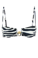 Reina Olga bedrucktes Hommond-Bikinioberteil aus Stretch-Nylon