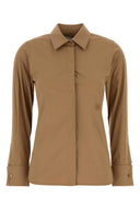 Max Mara Camel Stretch Poplin Ala Shirt