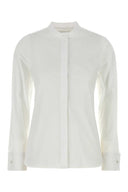 Max Mara White Stretch Poplin Camisa