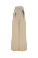 Max Mara Sand Wool Acinoso Wide Leg Pant