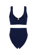 Hunza G Navy Blue Stretch Nylon Nadine Bikini