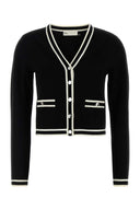 Tory Burch Black Stretch Wool Blend Kendra Cardigan