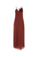 Blumarine Brick Crepe Dress