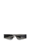 Balenciaga Silver Acetate Mono Rectangle Sunglasses