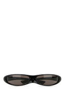 Balenciaga Black Nylon Blade Rectangle Sunglasses