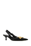 Balenciaga Black Leather Monaco Pumps