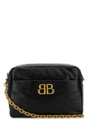 Balenciaga Black Leather Small Monaco Crossbody Bag