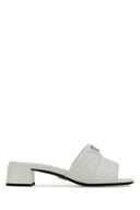 Prada White Nappa in pelle muli