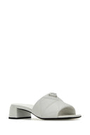 Prada White Nappa in pelle muli