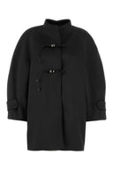Ermanno Scervino Black Stretch Polyester Coat