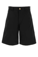 Versace Black Gabardine Bermuda Shorts