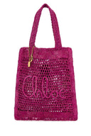 Chloe Fuchsia Raffia Estate Banana Shopping Bag
