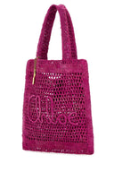 Chloe Fuchsia Raffia Estate Banana Shopping Bag