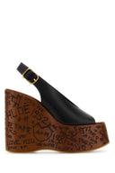 Chloe Black Leather Maxime Wedges