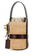 Chloe Two Tone Raffia And Leather Small Kerala 25 Bucket Bag