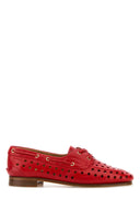 Bally Red Leather Party Lace Up Shoes