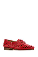 Bally Red Leather Party Lace Up Shoes