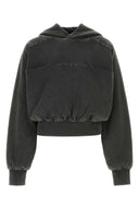 Sweat-shirt en coton à charbon de bois entièrement