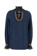 Valentino Garavani Chambray Denim Blouse