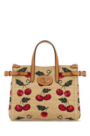 Valentino Garavani Embroidered Raffia Small Antibes Handbag