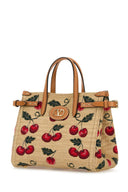 Valentino Garavani Embroidered Raffia Small Antibes Handbag