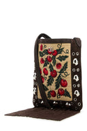 Valentino Garavani Embroidered Raffia And Suede Small Nellcã´Te Crossbody Bag