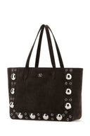 Valentino Garavani Brown Suede Nellcã´Te Shopping Bag