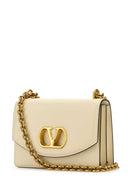 Valentino Garavani Ivory Leather V Logo Signature Shoulder Bag