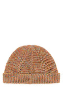 Valentino Garavani Multicolor Linen Blend Knitted V Logo Signature Beanie Hat