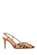 Valentino Garavani Embroidered Raffia V Logo Signature Pumps