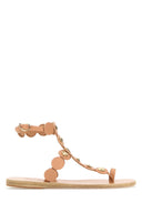 Ancient Greek Peach Leather Thong Sandals