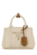 Prada Sand Canvas Shopping Bag