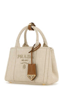 Prada Sand Canvas Shopping Bag