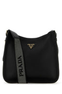 Borsa a tracolla in pelle nera Prada