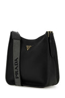 Borsa a tracolla in pelle nera Prada