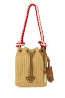 Prada Beige Crochet Mini Bucket Bag