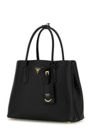 Prada Black Leather Small Double Handbag