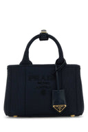 Prada Dark Blue Canvas Shopping Bag