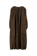 Salvatore Ferragamo Brown Suede Overcoat