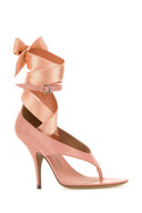 Salvatore Ferragamo Pink Leather Leliu 95 Thong Sandals