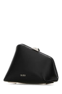 The Attico Black Leather Midnight Clutch