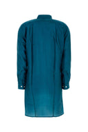 The Rose Ibiza Teal Green Silk Shirt Dress