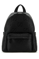 Gucci Schwarzer Jumbo Gg Leder Gg Rucksack