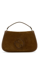 Gucci Brown Suede And Leather Large Gucci Blondie Handbag