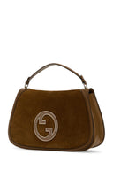 Gucci Brown Suede And Leather Large Gucci Blondie Handbag