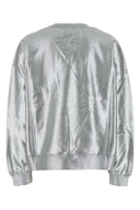 Bluzka z bawełny gucci srebrna