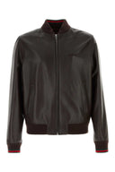 Gucci Bomber en cuir brun foncé