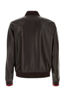 Gucci Bomber en cuir brun foncé