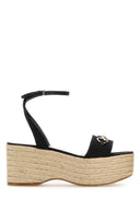 Gucci Black Original Gg Fabric Wedges